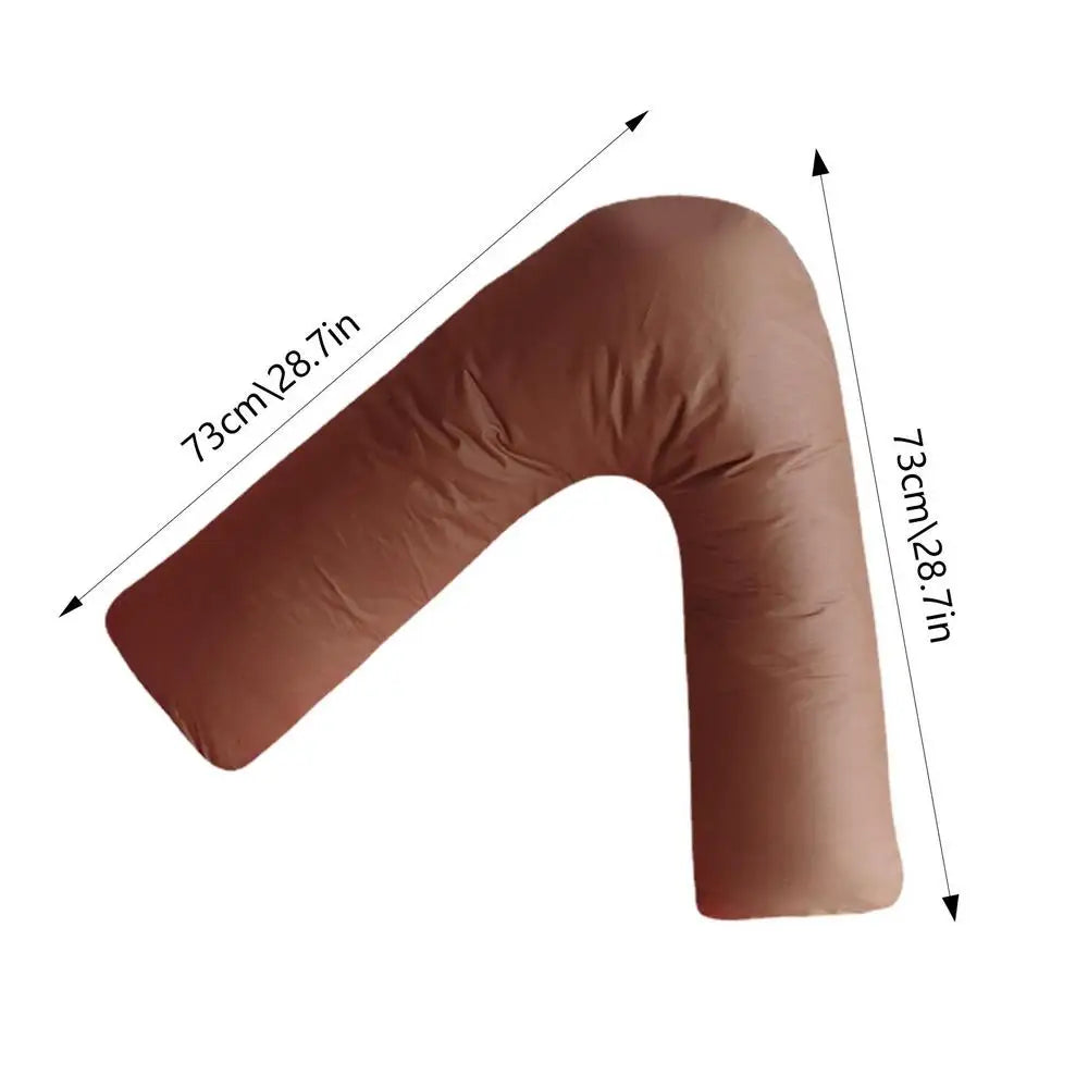 Multi-functional V-Shaped Nursing Pillow for Pregnancy - Side Sleeping Lumbar Cushion, Comfortable Solid Maternity Pillow