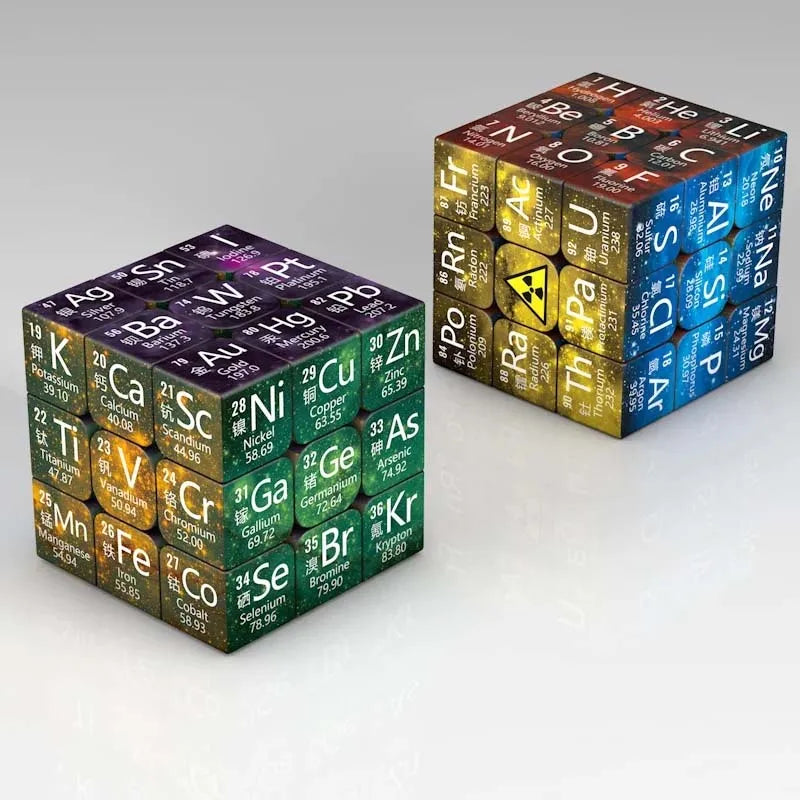 3x3x3 Magic Cube Puzzle, Math & Chemistry Element Design, Children's Gift, Educational Toy