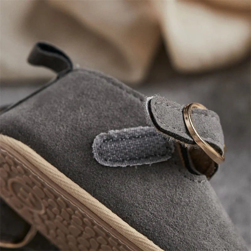 Tregren 0-18M Newborn Baby First Walking Shoes Soft Cow Suede Sole Rubber Non-Slip Walking Shoes Boys Girls Casual Flats