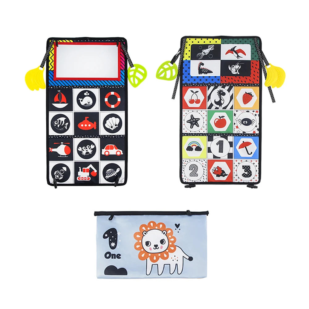 Baby Cloth Book with Distorting Mirror - Soft Cartoon Parent-Child Interactive Early Educational Montessori Toy for Children