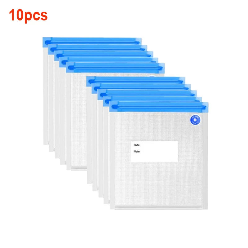 20/10pcs Vacuum Sealed Food Storage Bags – Reusable Household Compression Bags for Snacks, Kitchen Accessories
