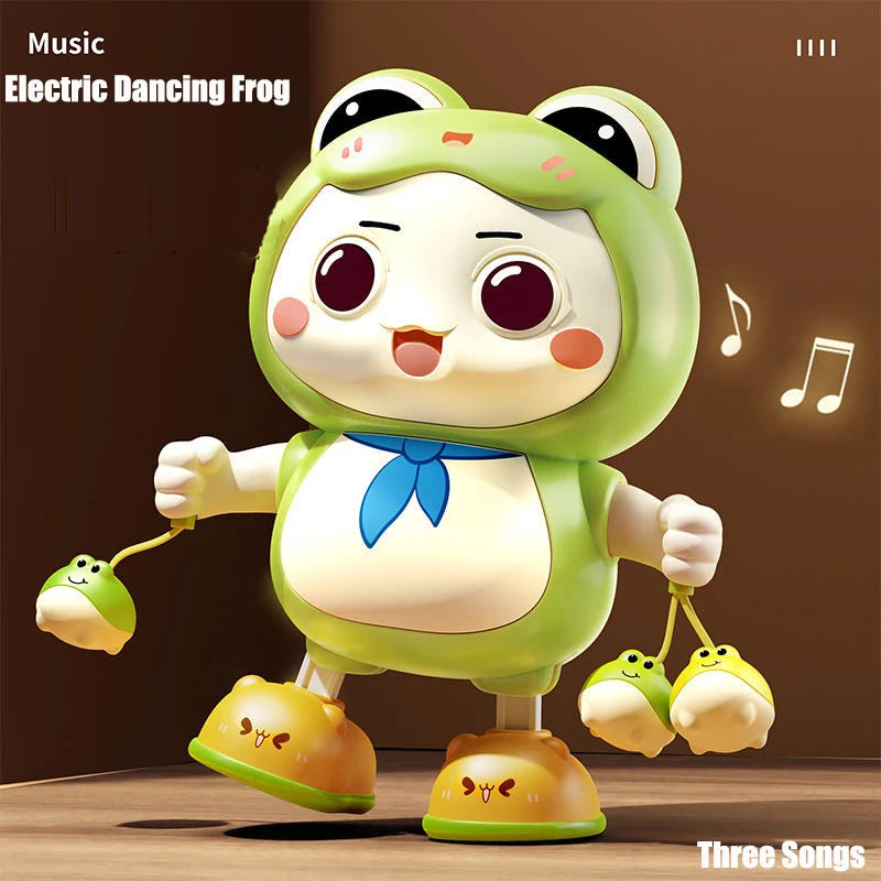 Electronic Pets Dancing Toy with Swing Light and Music – Cute Frog Cartoon Animal Baby Learning to Crawl Toy, Perfect Gift for Kids