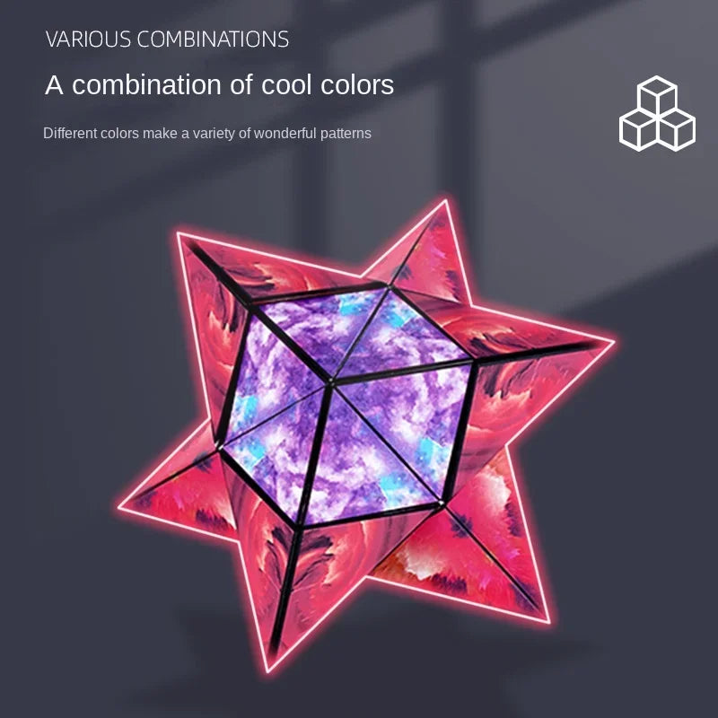 Variety Geometric Changeable Magnetic Magic Cube, Anti-Stress 3D Hand Flip Puzzle Cube, Kids Stress Reliever Fidget Toy