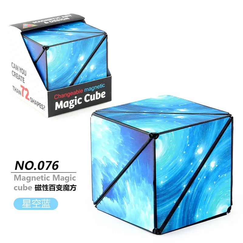 Variety Geometric Changeable Magnetic Magic Cube, Anti-Stress 3D Hand Flip Puzzle Cube, Kids Stress Reliever Fidget Toy