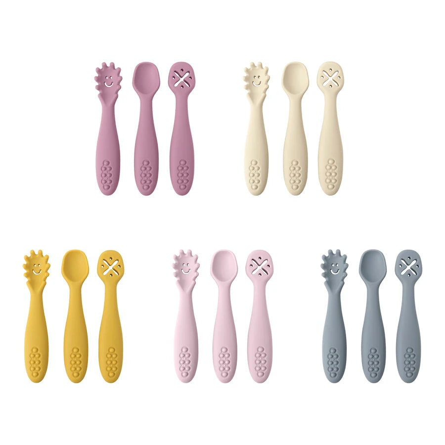 3PCS Cute Baby Learning Spoons Utensils Set – Newborn Feeding Spoon Set for Toddlers