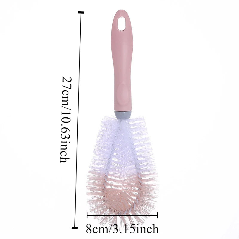 Large Baby Bottle Brush with Thick Handle for 360-Degree Decontamination; Cleaning Brush Features Hanging Hole and Long Handle