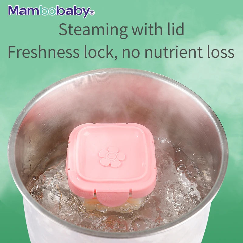 Baby Complementary Feeding Food Container with Sealing Cap - BPA-Free Glass Jar, Portable Food Storage & Mambobaby Formula Storage Box