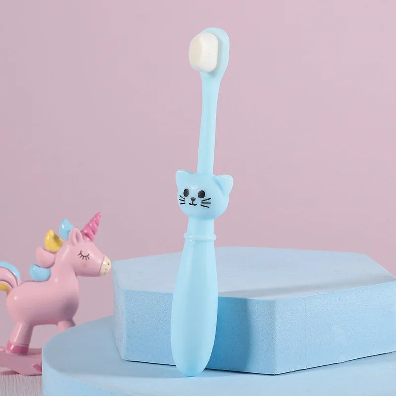 Children's Cartoon Cat Toothbrush, Super Soft Bristles, High Quality Training Toothbrush for 1-6Y Kids Dental Care