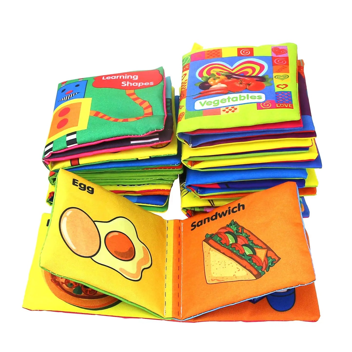 Baby Cloth Book – Intelligence Development Soft Learning and Reading Toy with Rattle for Infants 0–12 Months