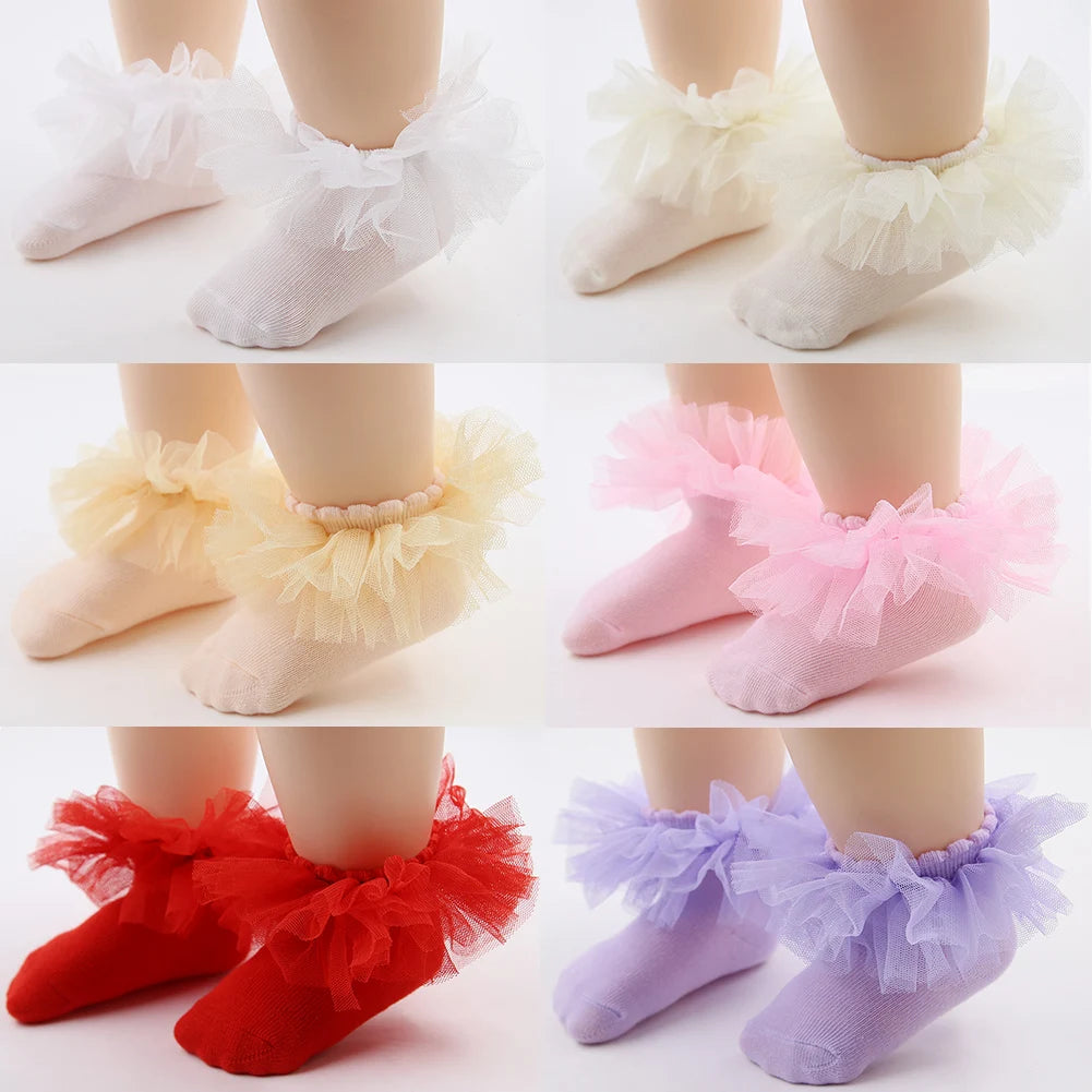 0-24M New Summer Thin Korean Lace Princess Baby Socks | Comfortable, Elastic, Soft & Breathable Leg Tights for Girls
