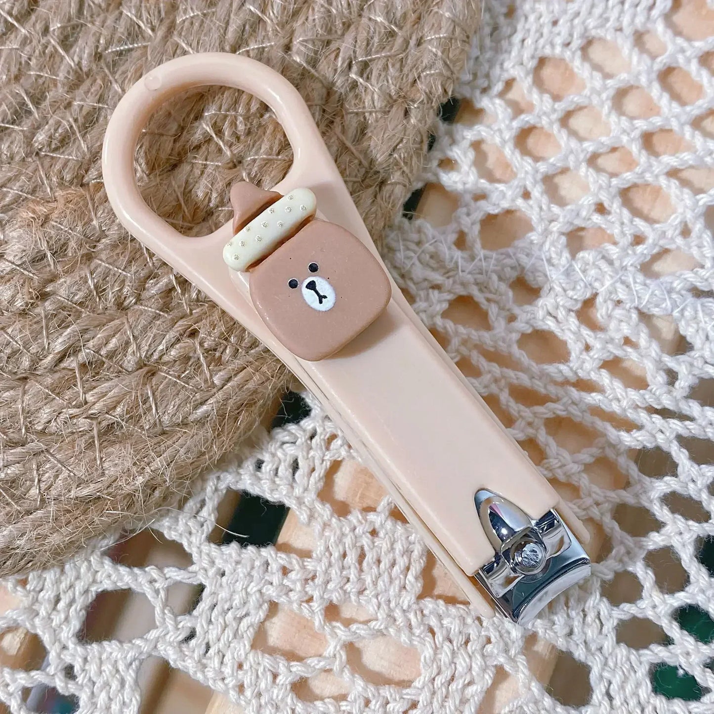New Cute Cartoon Bear & Bunny Nail Clippers – Anti-Splash Nail Trimmer, Baby Nail Care Accessories, Manicure Tools