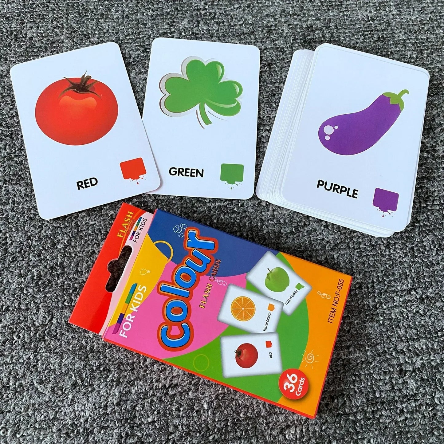 36pcs Children Cognition Cards - Body Parts, Animal, Fruits Double-Sided Flashcards, Montessori Early Educational Toys for Baby Kids Gifts