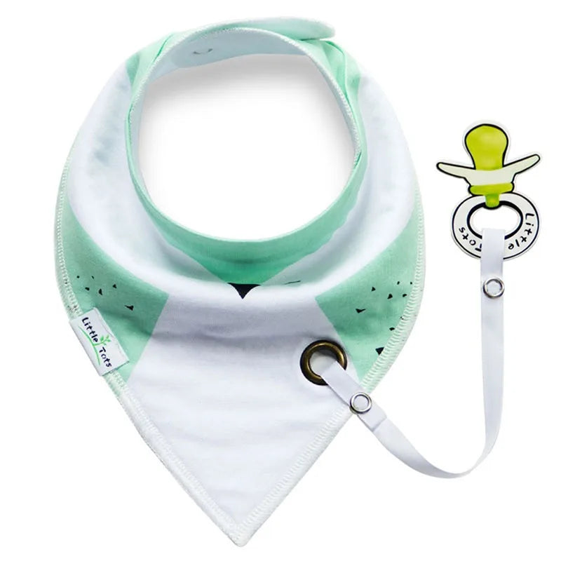 Fashionable Waterproof Cotton Baby Bibs – Triangle Saliva Towel & Pacifier Bibs for Infants - Kidzy Market