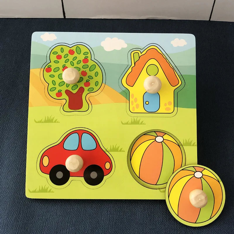 Montessori Wooden Puzzle Board – Animal Cognition Educational Toy for Kids 1-3 Years