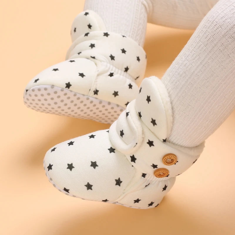 0–18M Winter Baby Snow Boots – Plush Fleece Warm Ankle Boots for Newborn Boys & Girls
