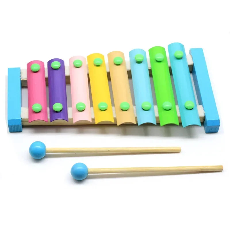 Wooden 8-Tone Multicolor Xylophone – Wooden Musical Instrument Toy for Babies and Kids, Perfect for Early Learning and Musical Exploration.