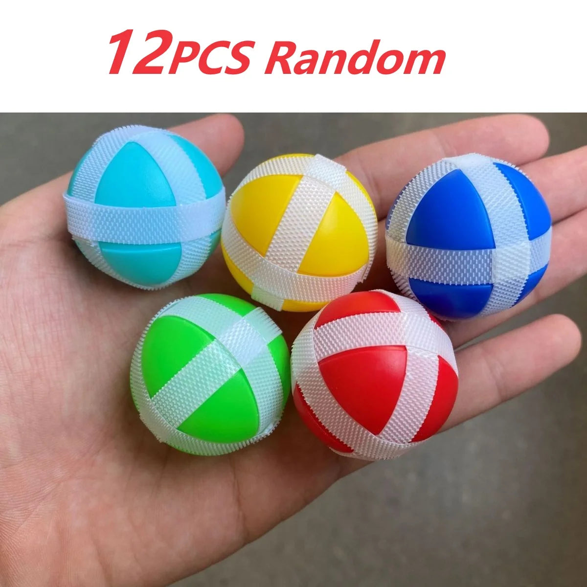 12PCS Kids Sucker Sticky Ball Toy – Outdoor Catch Ball Game Set, Parent-Child Interactive Sports Toy