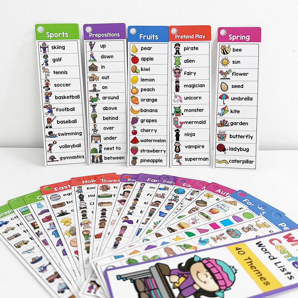 Montessori English Word List Cards – ESL Teaching Materials for Sight Words and Vocabulary Building for Kids with Autism