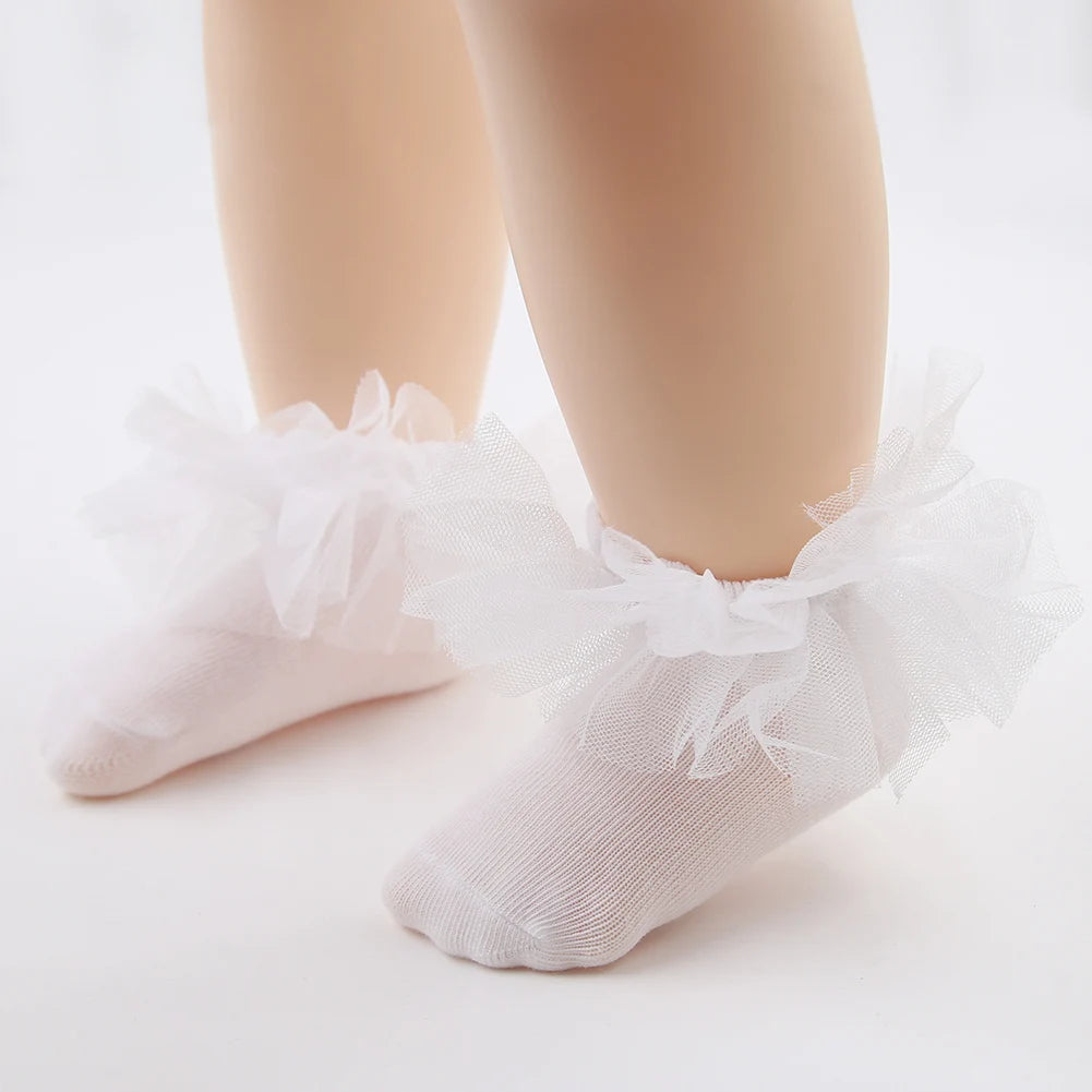 0-24M New Summer Thin Korean Lace Princess Baby Socks | Comfortable, Elastic, Soft & Breathable Leg Tights for Girls