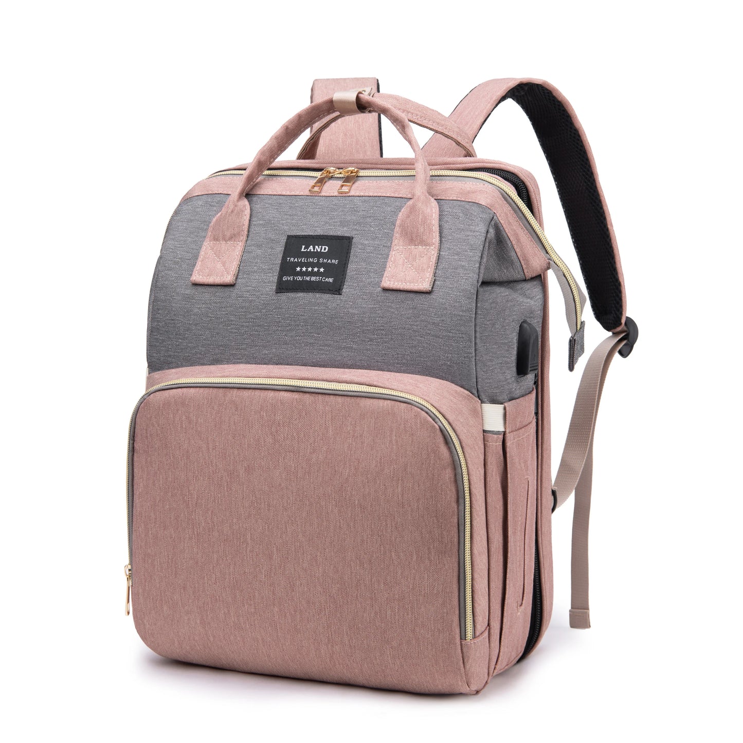 Lightweight Mommy Bag with Portable Folding Crib – Large-Capacity Travel Maternity Backpack for Baby & Mom - Kidzy Market