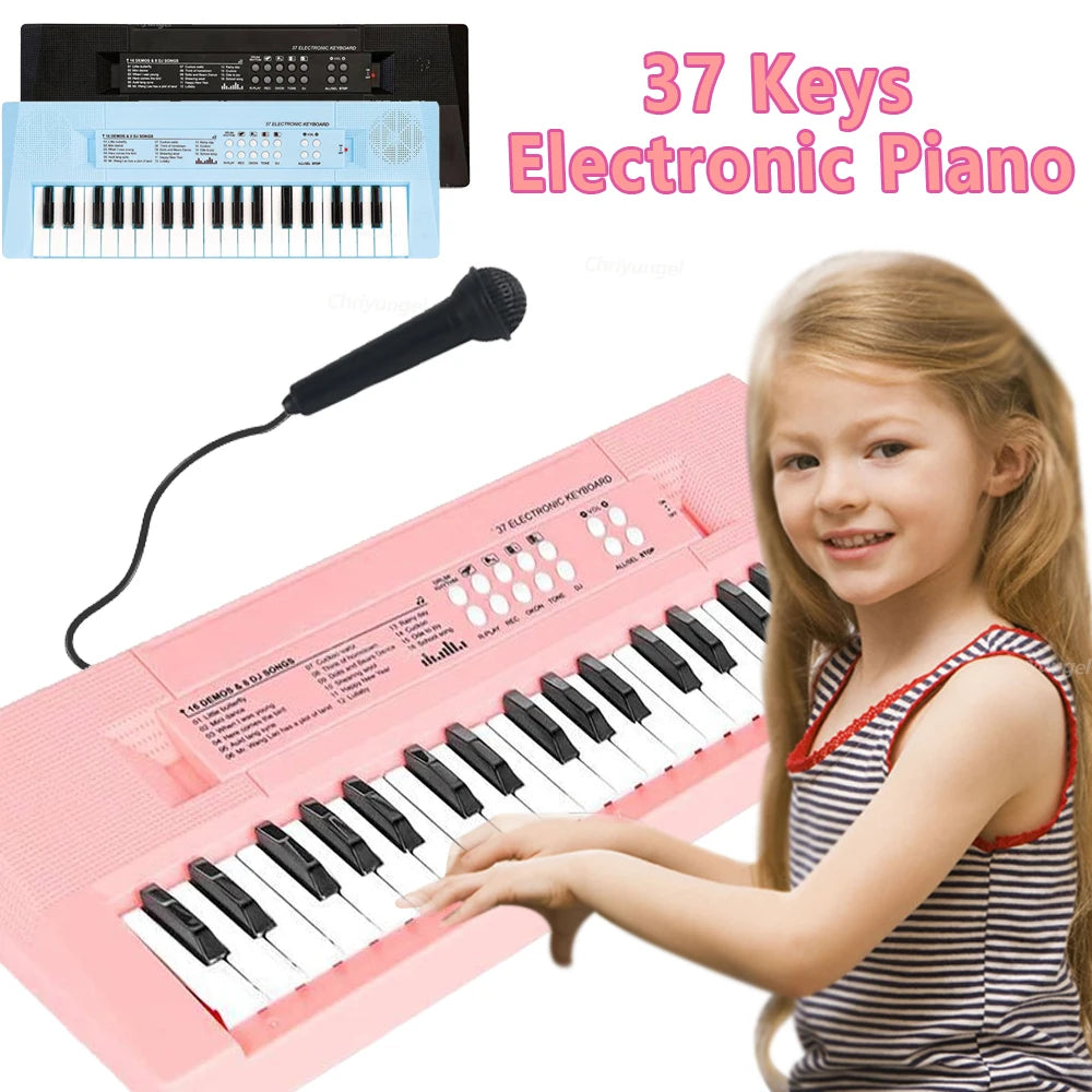 37 Keys Kids Electronic Piano Organ Keyboard with Microphone – Educational Toys, Musical Instrument, Perfect Gift for Children (Boys & Girls)