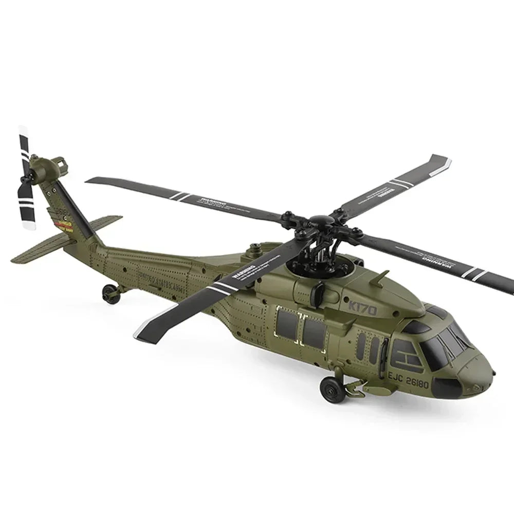WLtoys K170 UH-60L RC Helicopter – 2.4G 4CH 6-Axis Gyro Brushless Motor Military Green RTF