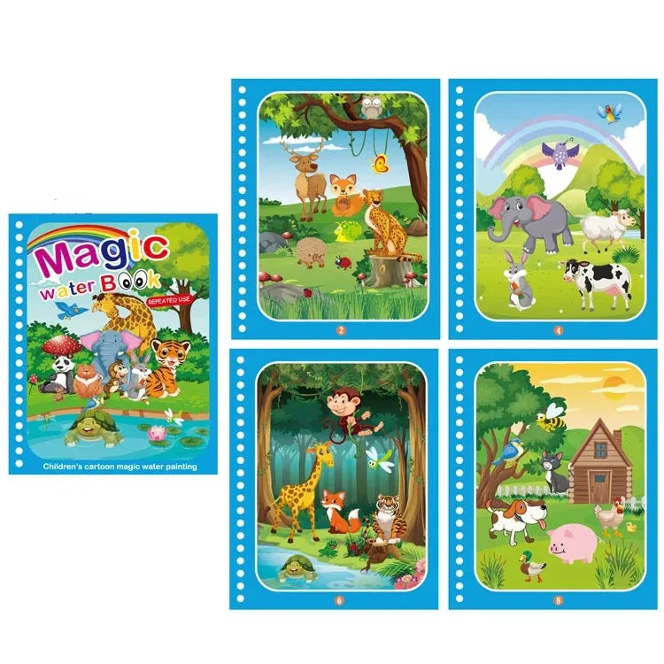 Kids Magic Water Drawing Book – Reusable Coloring and Painting Toy Gift for Boys and Girls