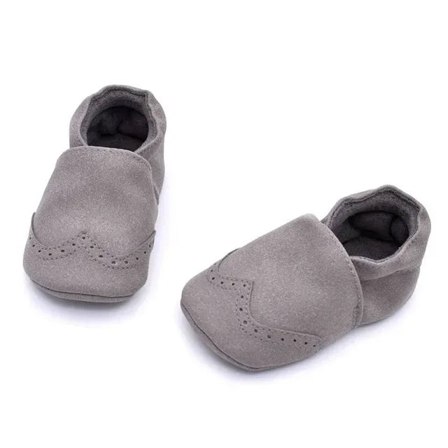 Nubuck Leather Baby Shoes – Infant Toddler Soft Sole Moccasins for Boys & Girls, High-Quality First Walkers (0-18M)