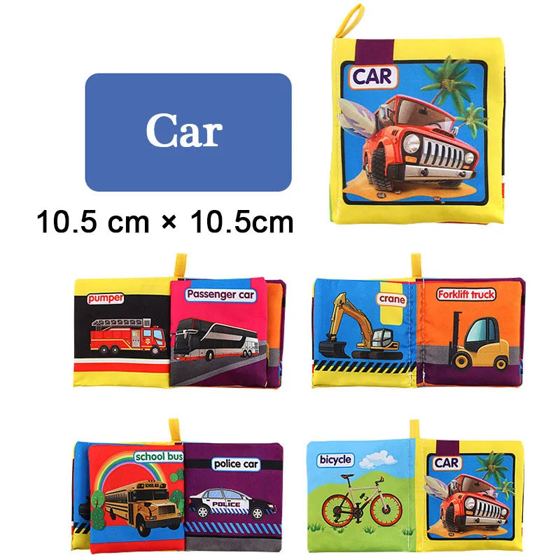Baby Cloth Book – Intelligence Development Soft Learning and Reading Toy with Rattle for Infants 0–12 Months