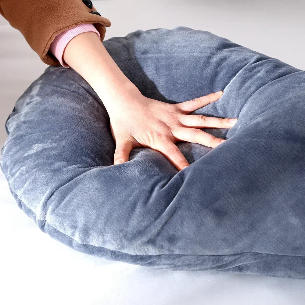 Soft Fleece Pregnancy Pillow - U-Type Lumbar Cushion for Pregnant Women, Multi-Function Side Protection, Pillowcase, PP Cotton