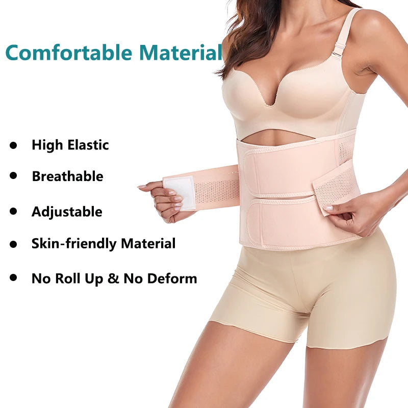 Postpartum Girdle C-Section Recovery Belt, Back Support Belly Wrap, Abdominal Binder Shapewear Cinchers