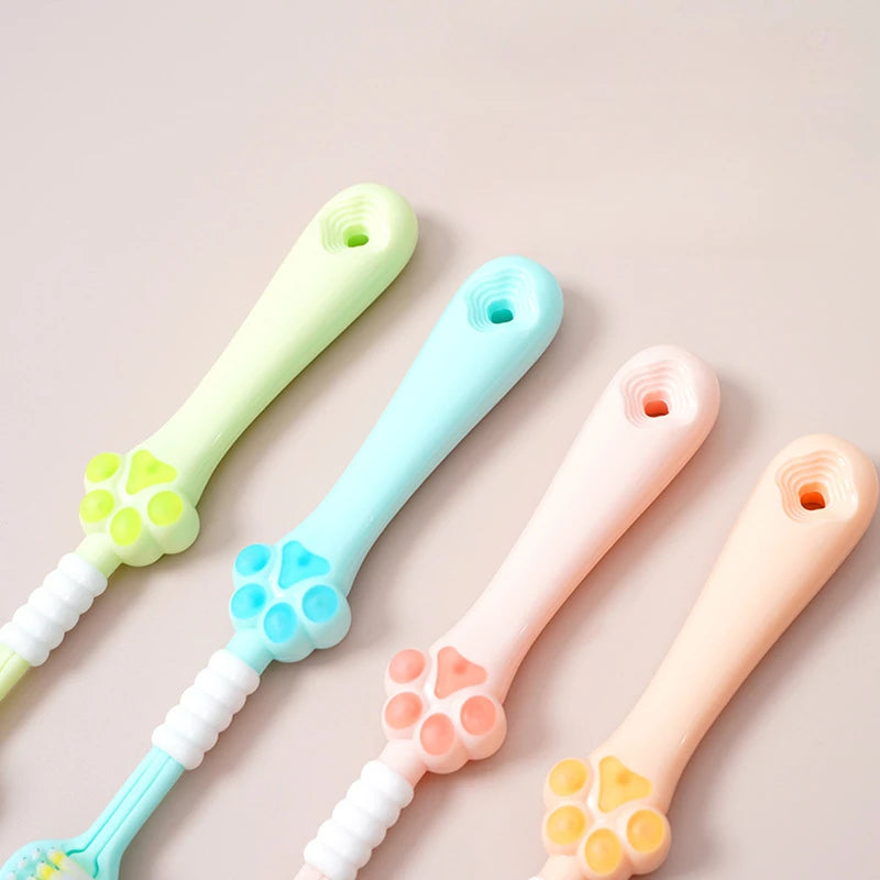 New Baby Three-Sided Toothbrush Cat Claw Design – Soft Bristles for 3-13 Years Old Kids Oral Care