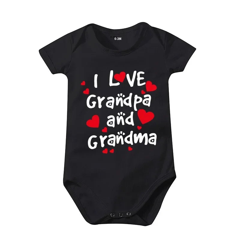 Pure Cotton “I Love Mom” & “I Love Dad” Newborn Rompers - Matching Baby Bodysuits for Twins, Summer Clothes for 0-24 Months