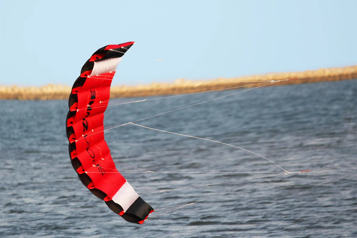 Outdoor Fun Sports High Quality 1.8m Dual Line Parafoil Parachute Beach Kite – Easy to Fly with Flying Tools