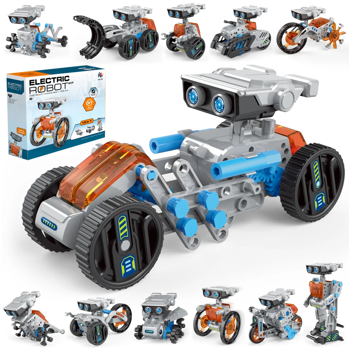 12-in-1 Solar Robot Science Kit - DIY Educational Building Toy, STEM Learning Tool for Kids