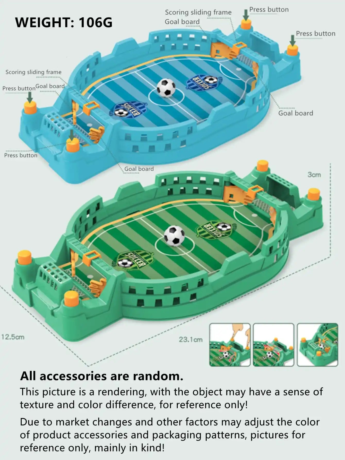 Football Table - Mini Tabletop Interactive Game - Soccer Competition Sports Desktop Catapult Toy - Family Game