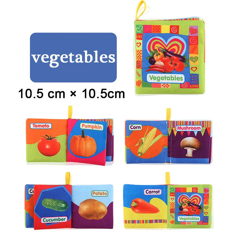 Baby Cloth Book – Intelligence Development Soft Learning and Reading Toy with Rattle for Infants 0–12 Months