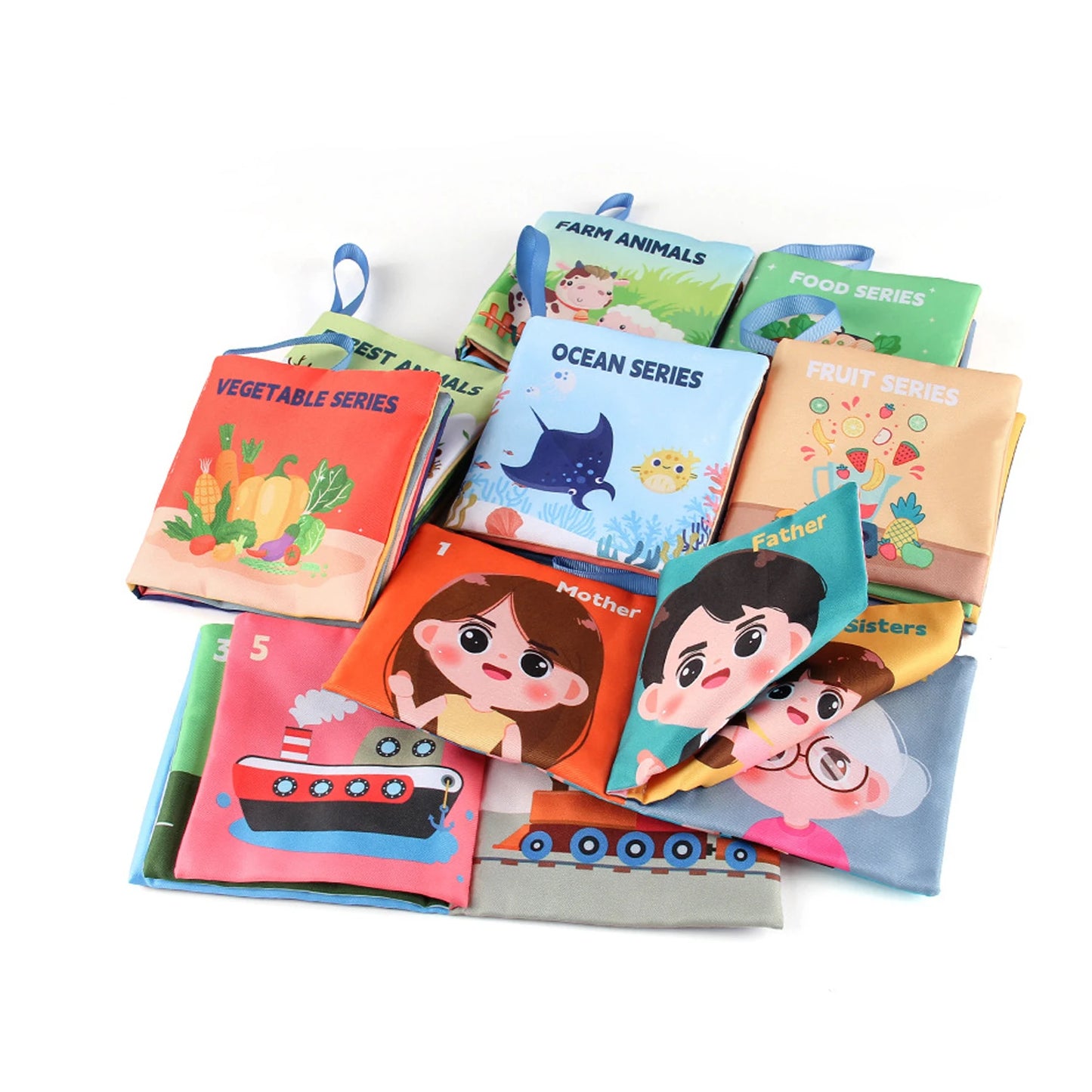 Soft Baby Books Toys - Montessori 3D Touch and Feel High Contrast Cloth Book, Sensory Early Learning Games for Kids, Educational Toys