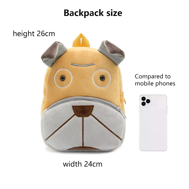 Cute Cartoon Animal School Bags – Plush Backpack for Kindergarten Kids, Boys & Girls - Kidzy Market