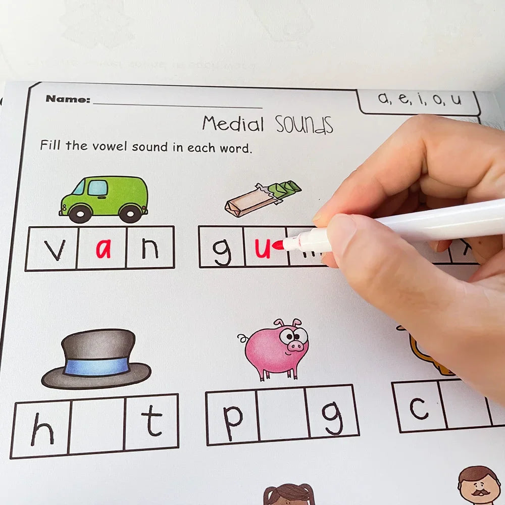 English CVC Words Phonics Workbook – Language Arts Skills Book for Kids (2 Books)