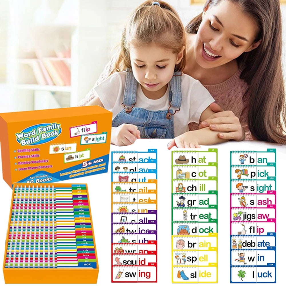 Word Family Build Book – Learn to Read Sight Word and Phonics Flash Cards Flip Activity