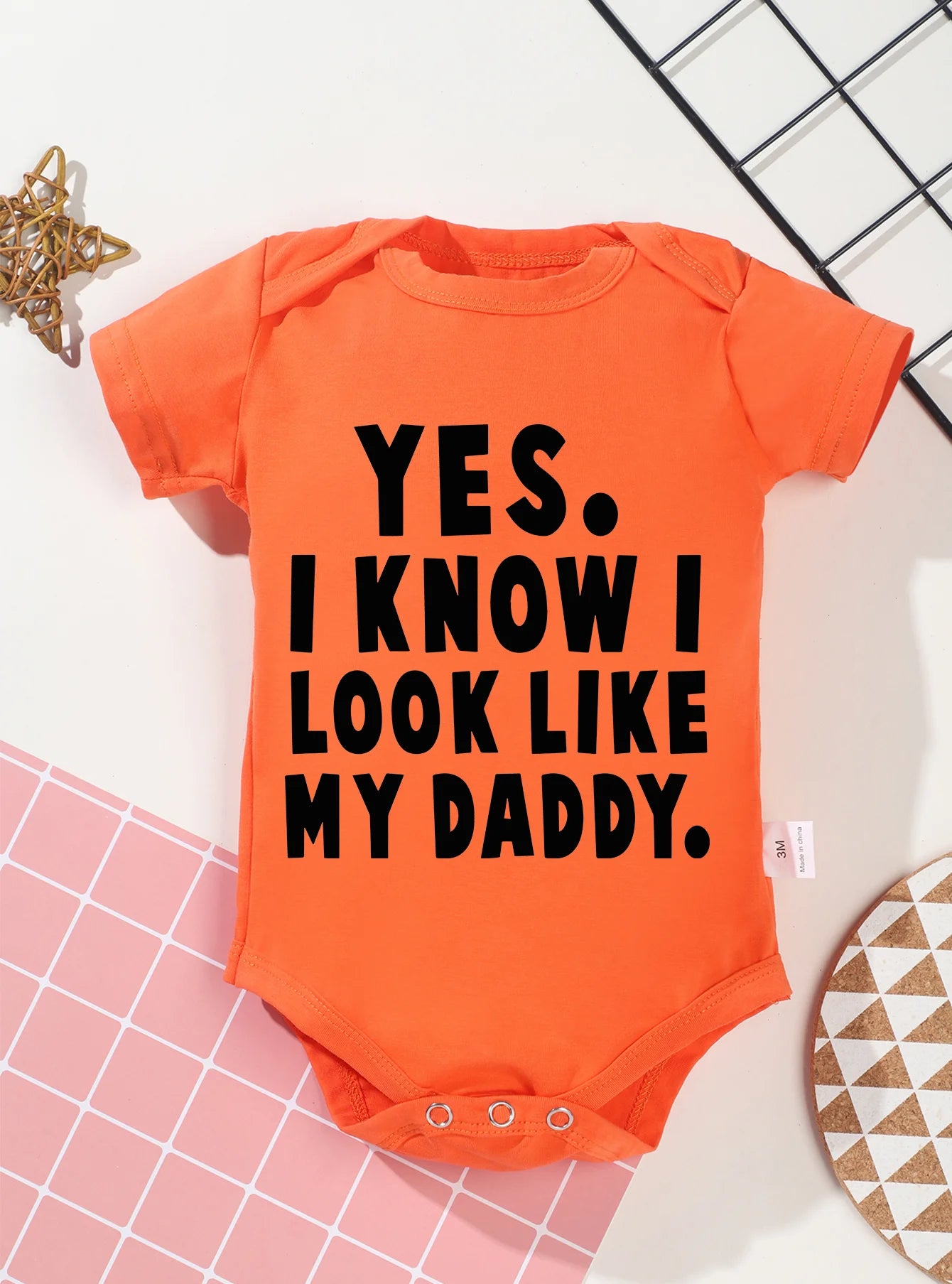 "Yes, I Know I Look Like My Daddy" Baby Romper – Short Sleeve Infant Jumpsuit – Cute Newborn & Toddler Bodysuit for Boys & Girls