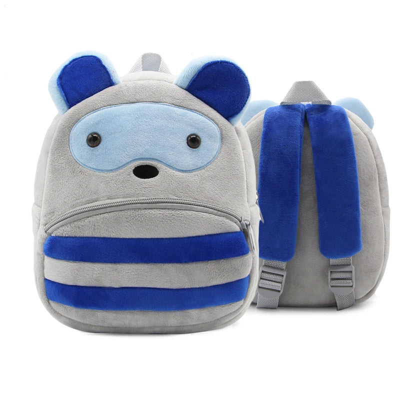 Cute Cartoon Animal School Bags – Plush Backpack for Kindergarten Kids, Boys & Girls - Kidzy Market