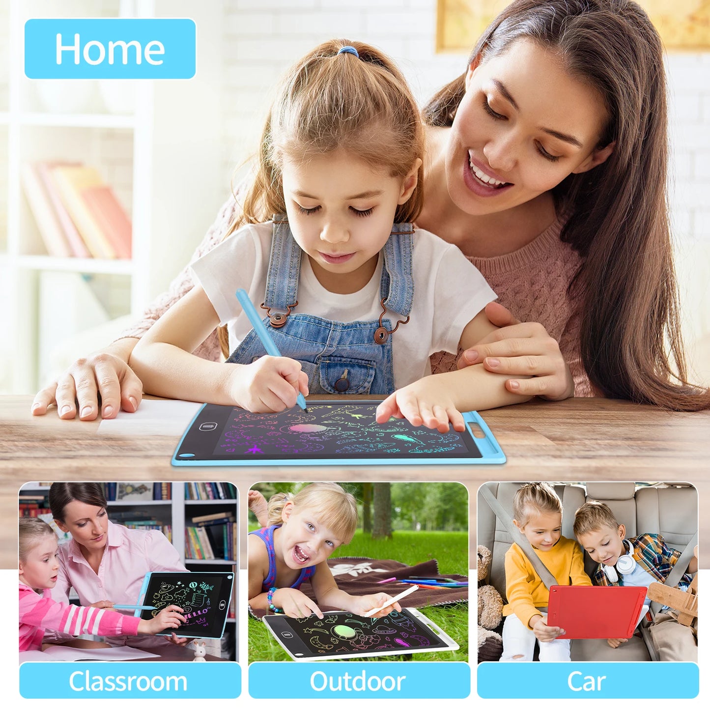 6.5 Inch LCD Writing Tablet Drawing Board – Graffiti Sketchpad, Magic Erasable Handwriting Pad Toy for Kids, Boys Gift