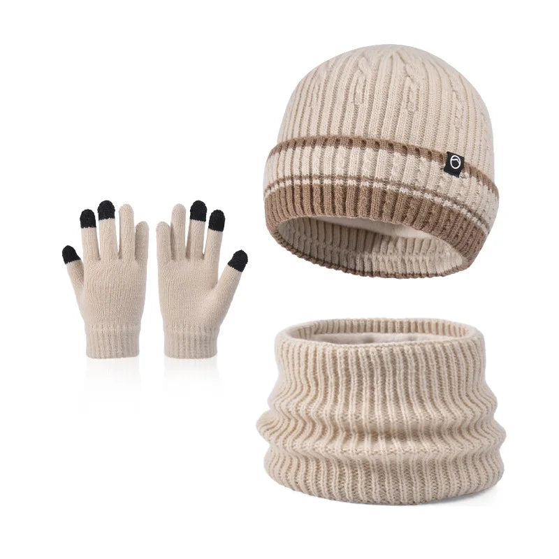 Kids’ Winter Hat, Scarf & Gloves Set – 3-Piece Fleece-Lined Beanie & Neck Warmer for Boys & Girls (Ages 4-10)