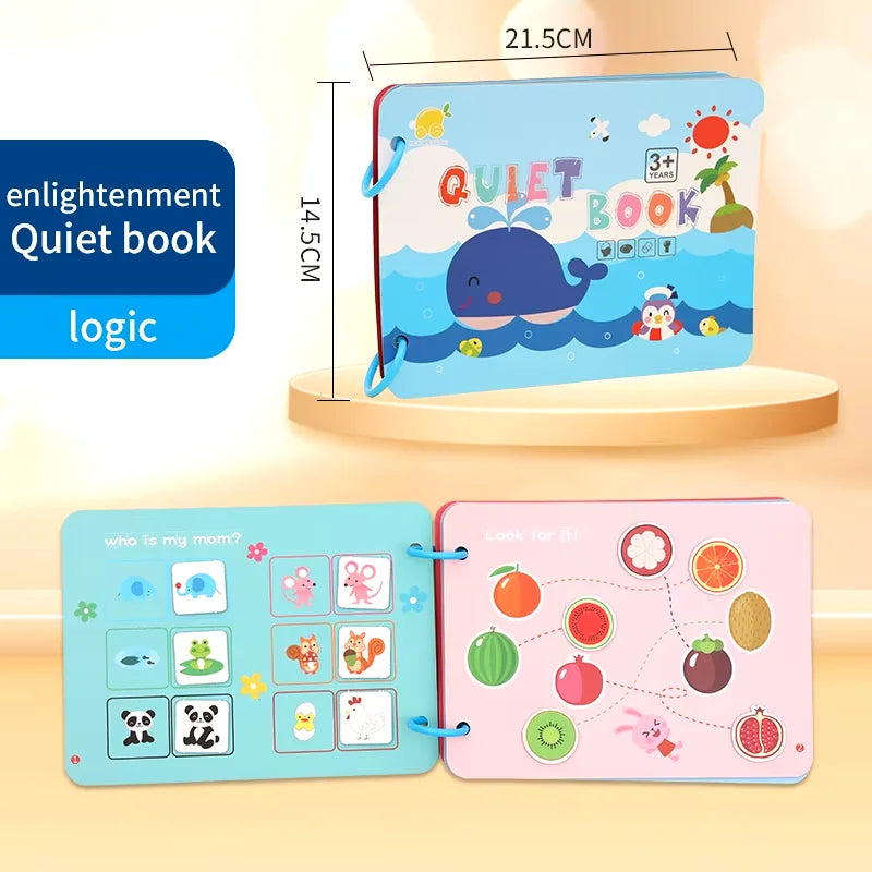 Montessori Reusable Sticker Busy Card Book – Numbers Matching Puzzle Game for Kids Educational Toy