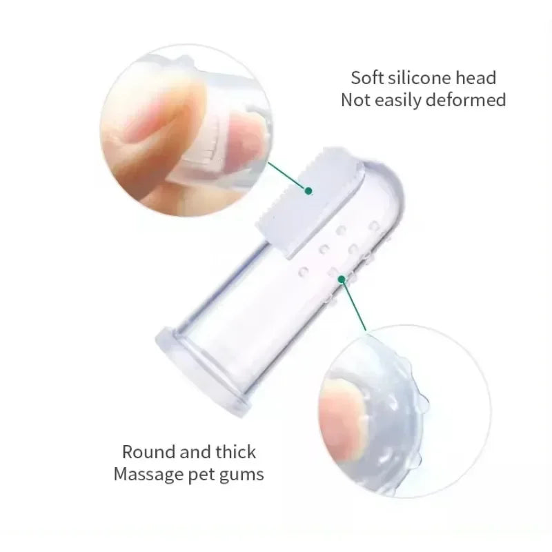 Baby Finger Toothbrush with Box, Silicone Infant Tooth Brush, Soft Rubber Training & Pet Toothbrush