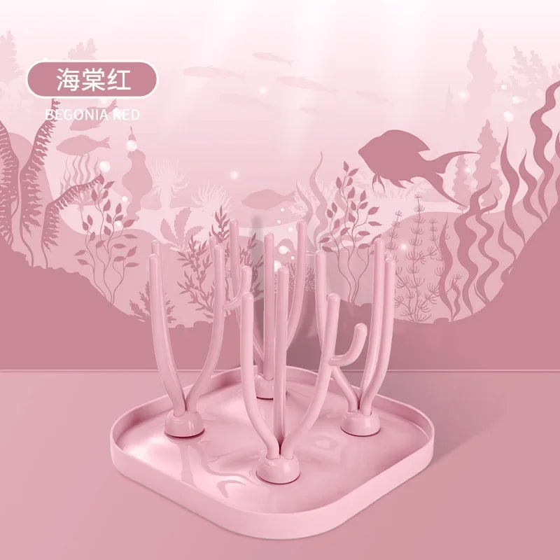 Baby Bottle Holder, Detachable Baby Bottle Drying Rack, Cute Tree Shape Cleaning Dryer Drainer, Storage Rack for Baby Accessories