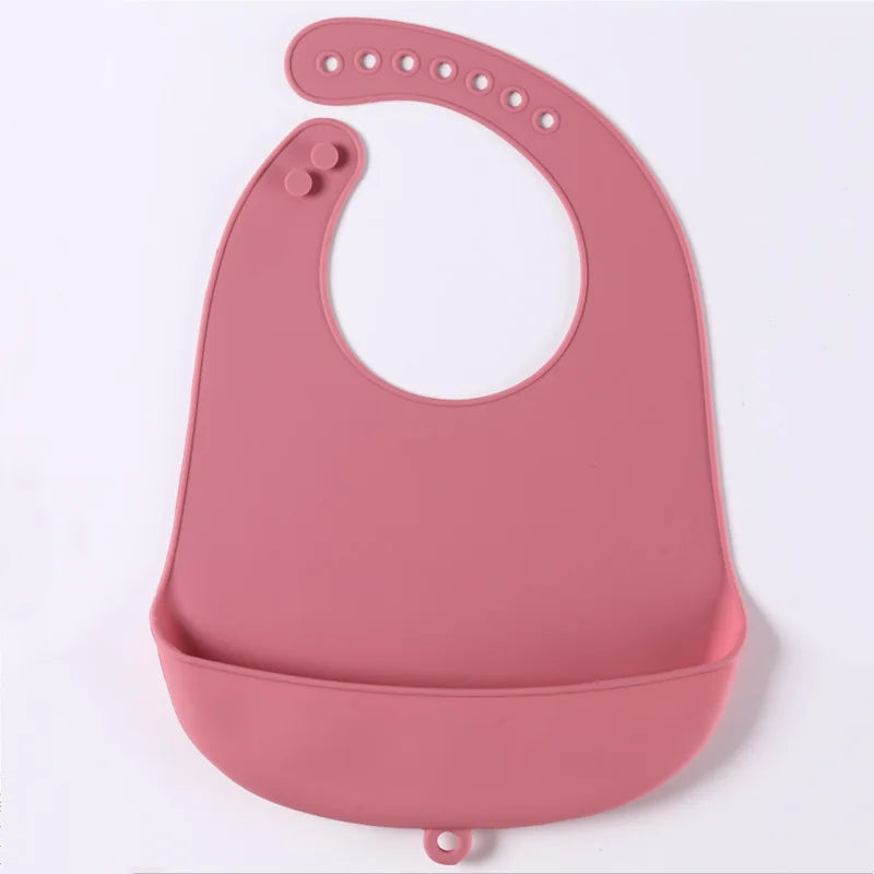 1-Piece Silicone Baby Bib – Waterproof Solid Feeding Bib for Toddlers, Boys & Girls, Saliva-Proof Lunch Apron - Kidzy Market