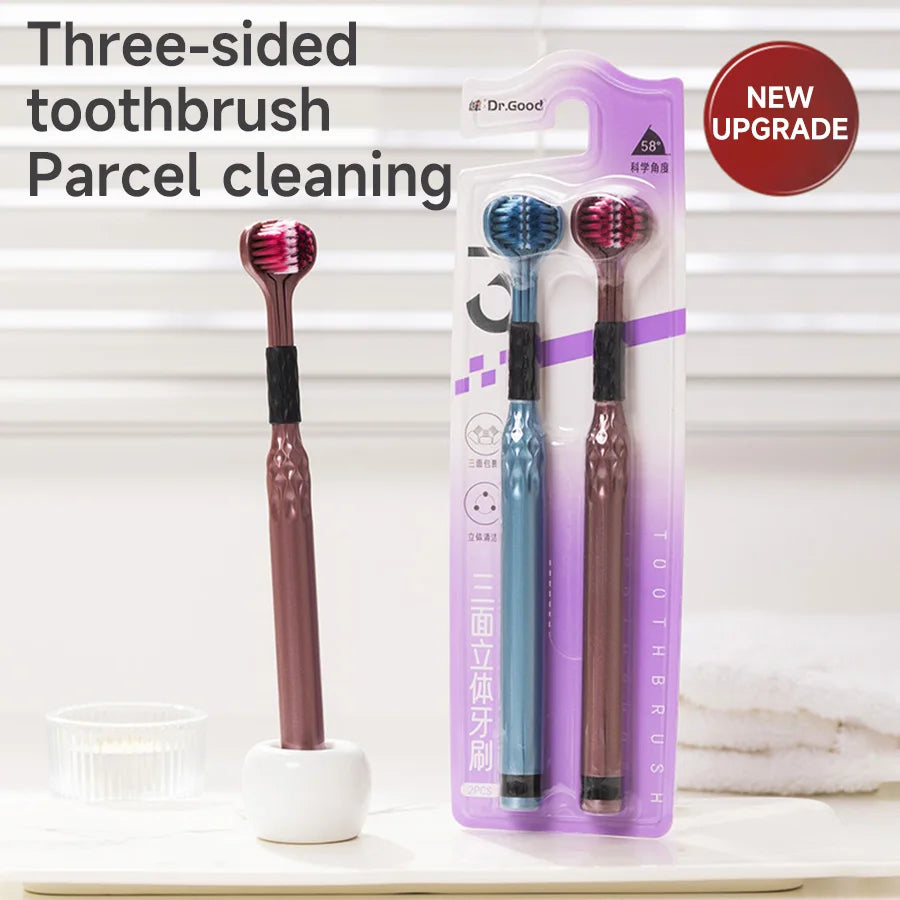 3D Manual Toothbrush Set of 6, Three-Sided U-Shaped Soft Toothbrush for Comprehensive Oral Cleaning, Adults, Men, Women, Couples